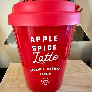 DW Home Apple Spiced Latte Freshly Brewed One Wick Candle in Coffee Cup Glass